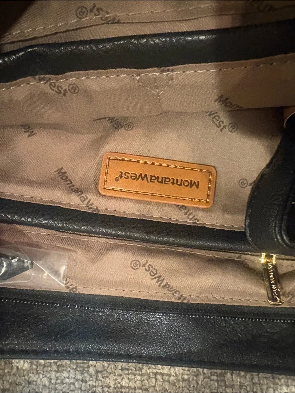 Montana West Black Pebbled Leather Shoulder Bag